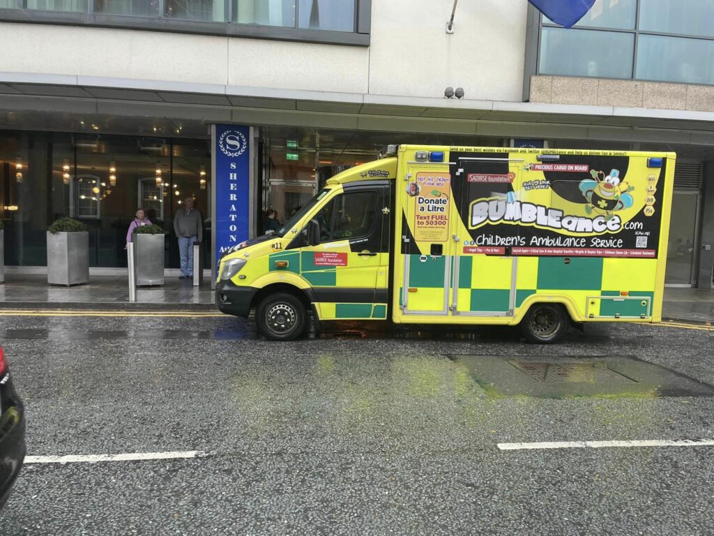 Bumbleance-Parked-outside-the-Sheraton-Athlone-Hotel-for-the-2023-Conference
