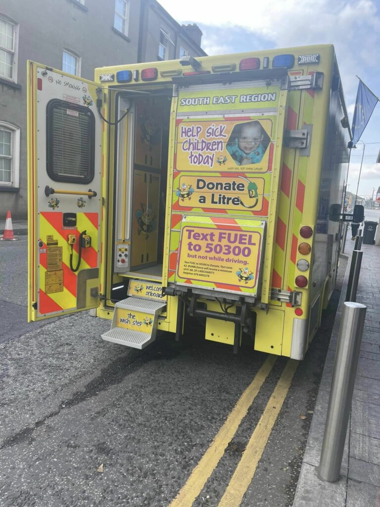 The-back-of-the-Bumbleance-parked-at-the-Sheraton-Athlone-Hotel-for-the-Conference-2023